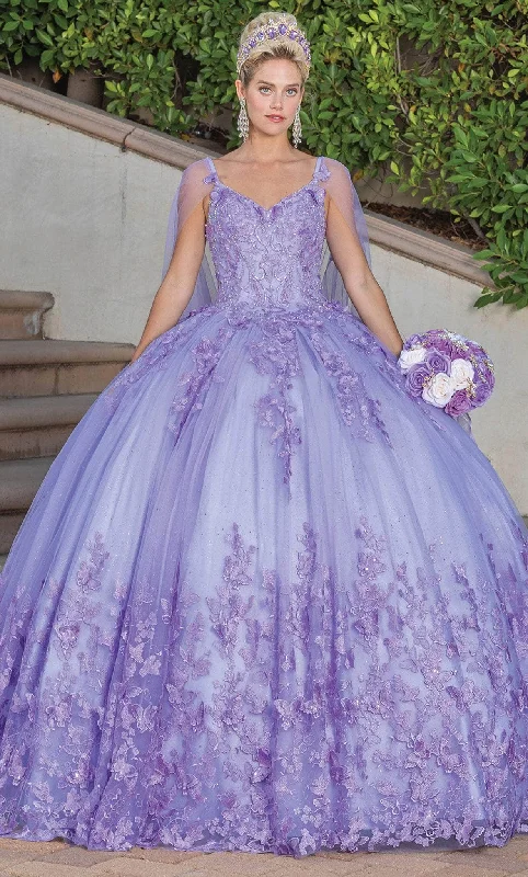Doorbuster Deal Dancing Queen 1746 - Butterfly Ornate Quinceanera Ballgown