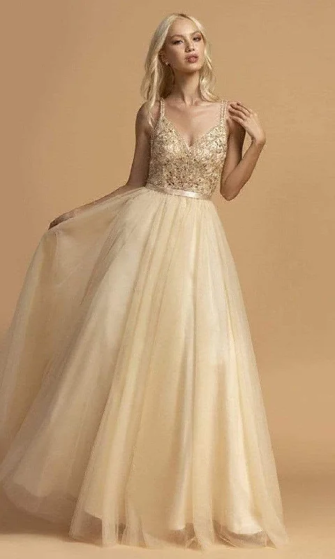 Bargain Bin Trevi Collection - L2097 Beaded A-Line Evening Dress
