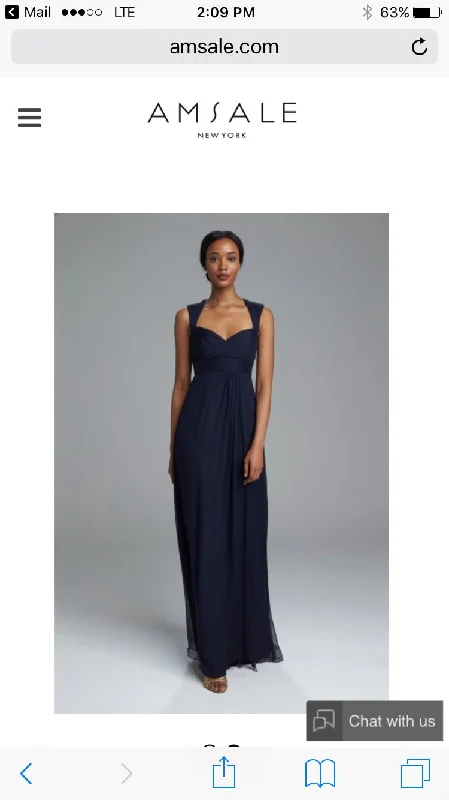 Can't Be Beat Amsale G764C Amsale Wide Strap Crinkle Chiffon Bridesmaid