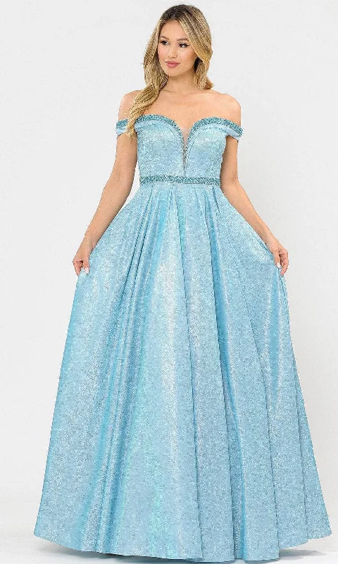 Lowest Prices Poly USA 8664 - Off-shoulder Sweetheart Neckline Long Gown