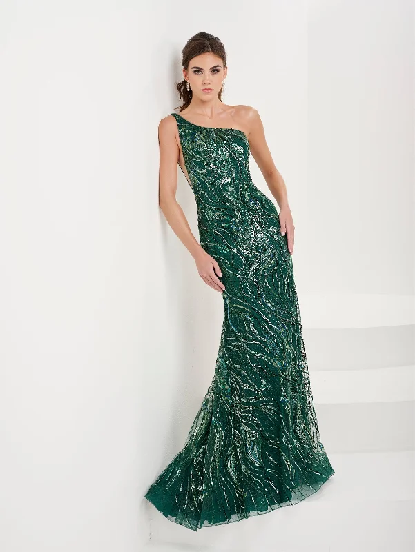Reduced Prices Fitted Embellished One Shoulder Gown by Panoply 14188