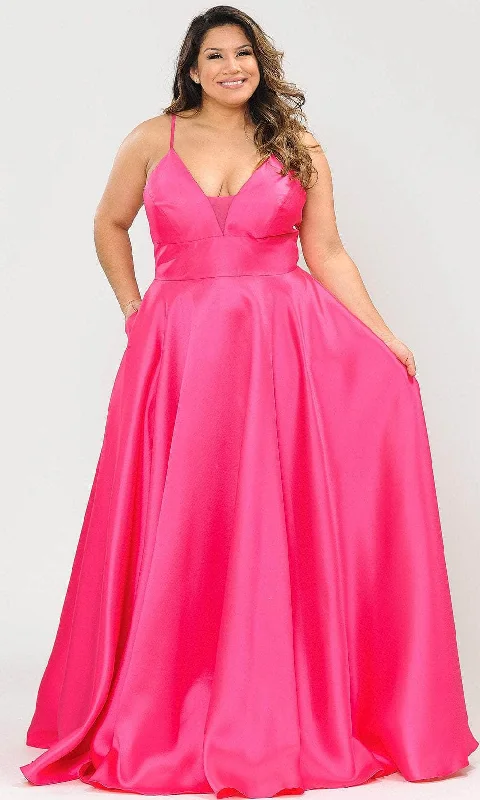 Price Break Poly USA W1070 - Plunging V-Neck Sleeveless Formal Gown