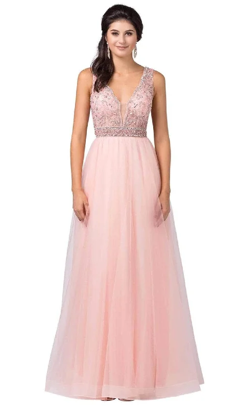 Don't Wait Dancing Queen - Beaded Sleeveless A-Line Prom Gown 2520