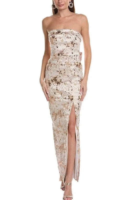 Today's Special Aidan Mattox MD1E207264 - Strapless Floral Printed Long Dress