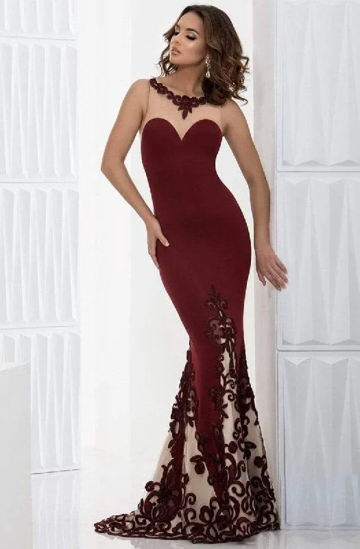 Deal Mania Jasz Couture - Sleeveless Embroidered Long Gown 5613