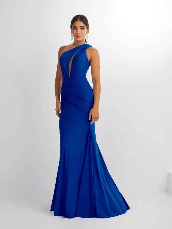 Deal Mania Fitted Spandex One Shoulder Keyhole Gown by Studio 17 12905