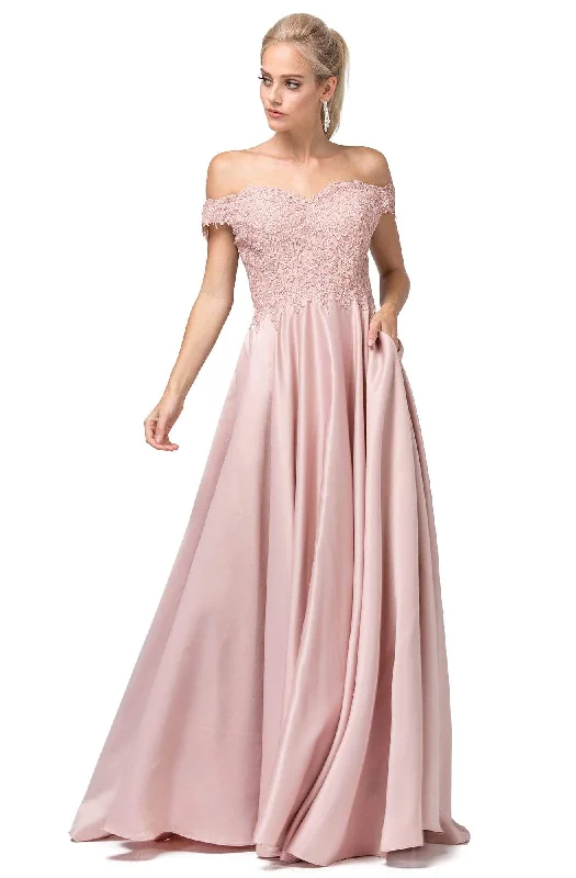 Limited Time Offer Dancing Queen - 2837 Embroidered Off-Shoulder Long A-line Dress