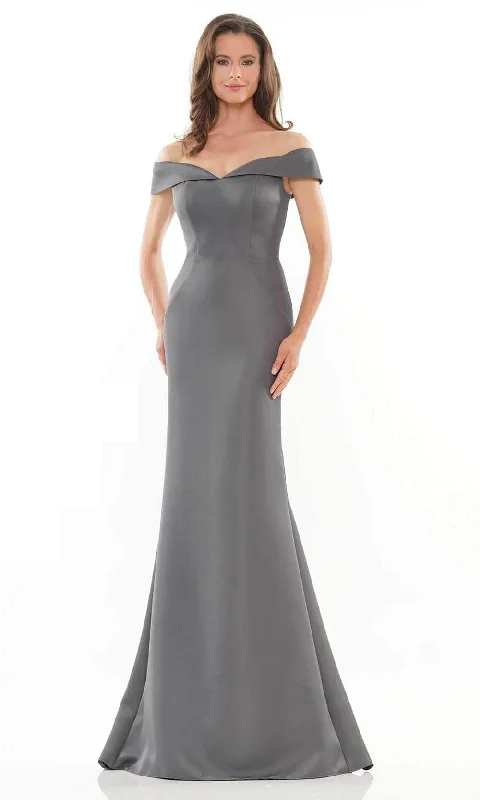 Extra Discounts Marsoni by Colors - MV1153 Satin Off-Shoulder Mermaid Evening Gown
