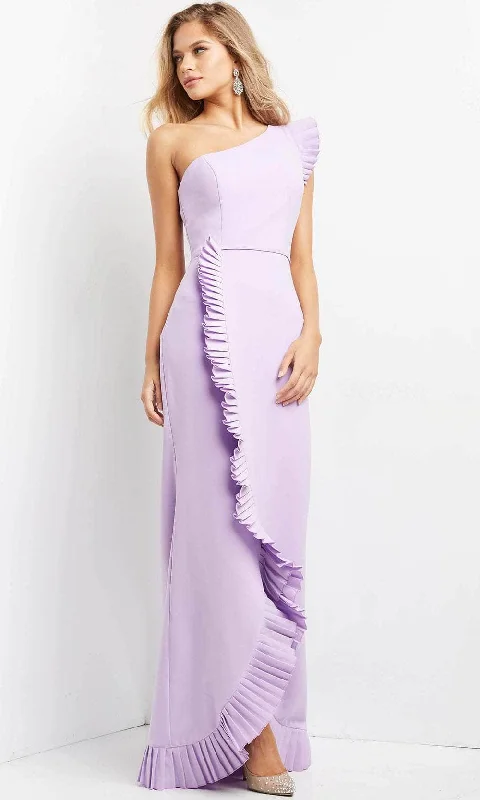 Deal Alert Jovani 08527 - Pleat-Trimmed Sheath Evening Dress