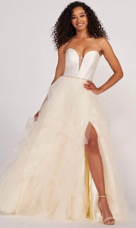 Clearance Event Colette By Daphne CL2023 - Strapless Ruffled A-line Evening Gown