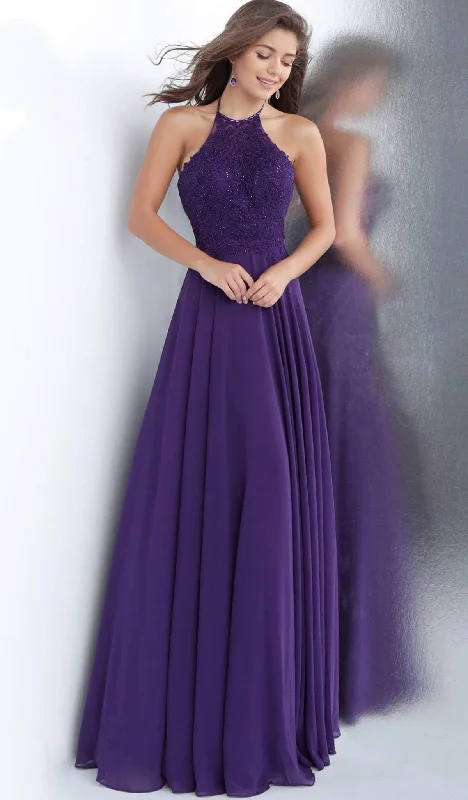 Act Now JVN by Jovani - Embroidered Halter Dress JVN64114SC