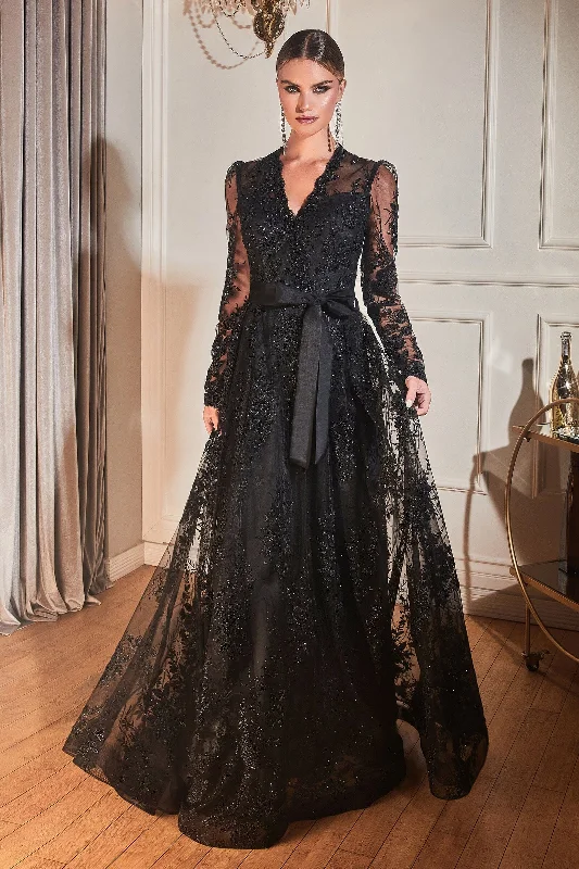Unbeatable Prices Embellished Long Sleeve Gown by Cinderella Divine CD233
