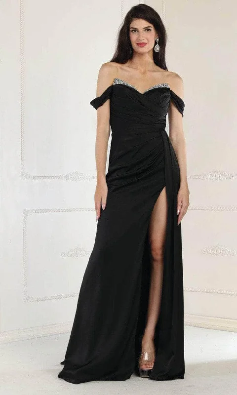 Unmissable Offer May Queen RQ7971 - Beaded Off-Shoulder Prom Dress