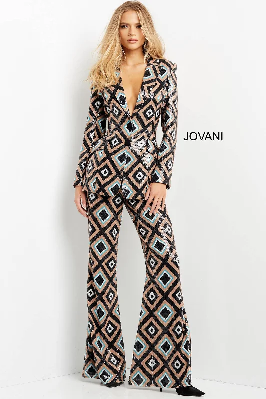 One-DAY Sale Multi Color Sequin Two Piece Suit by Jovani 07921