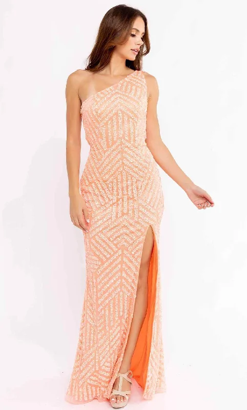 Online Only Primavera Couture 3951 - Sequined Cutout Back Prom Gown