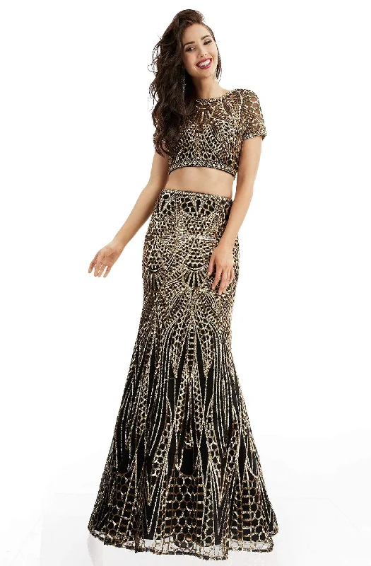 Anniversary Sale Jasz Couture - Sparkling Sequined Two-Piece Evening Dress 6001