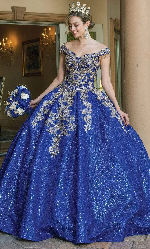 Super Bargain Dancing Queen 1636 - Cap Sleeve Embroidered Ballgown