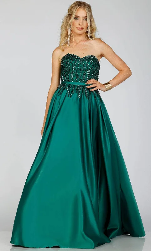 Deal Dash Terani Couture 231P0012 - Beaded Satin Prom Gown
