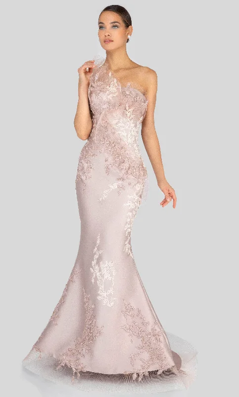 Price Fest Terani Couture - 1911E9095 Embroidered Asymmetric Neck Mermaid Gown