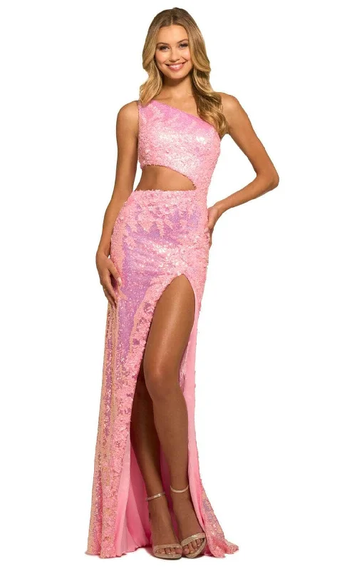 Incredible Offers Sherri Hill 55517 - Asymmetric Sequin Prom Gown With Slit