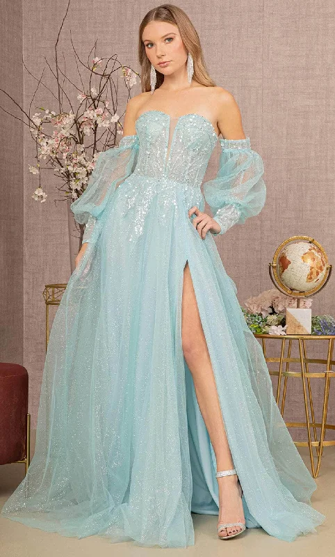 Special Savings GLS by Gloria GL3118 - Sweetheart Sequin Mesh Prom Gown