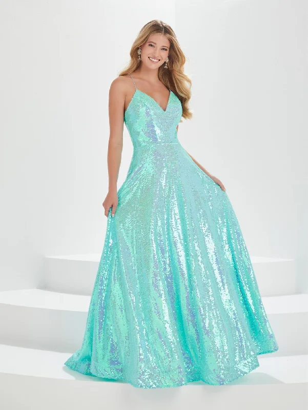 Doorbuster Deal Sequin Sleeveless A-line Gown by Tiffany Designs 16002