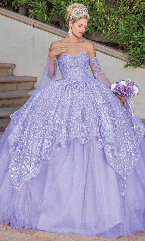 Buy Now Dancing Queen 1773 - Bell Sleeve Quinceanera Ballgown