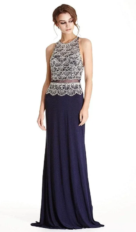 Price Rollback Aspeed Design - Beaded Halter Neck Prom Dress L1643