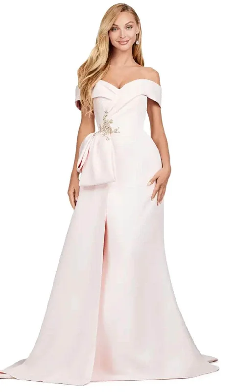 Clearance Items Ashley Lauren 11425 - Off-Shoulder Mermaid Satin Gown