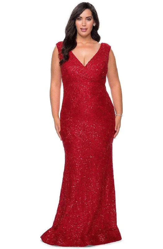 Reduced Prices La Femme - Beaded Lace Evening Gown 28837SC
