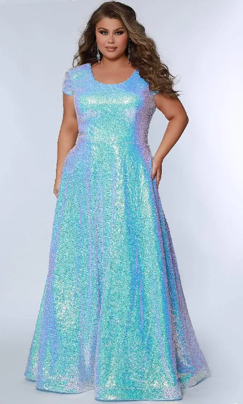 Steals and Deals Sydney's Closet SC7348 - Cap Sleeve A-line Evening Dress