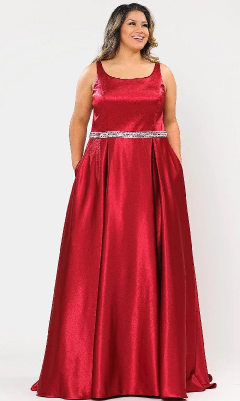 YEAR-End Clearance Poly USA W1010 - Sleeveless Scoop Neck Evening Gown