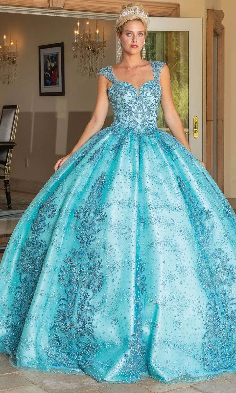 Don’t Miss Out Dancing Queen 1784 - Cap Sleeve Glitter Quinceanera Ballgown