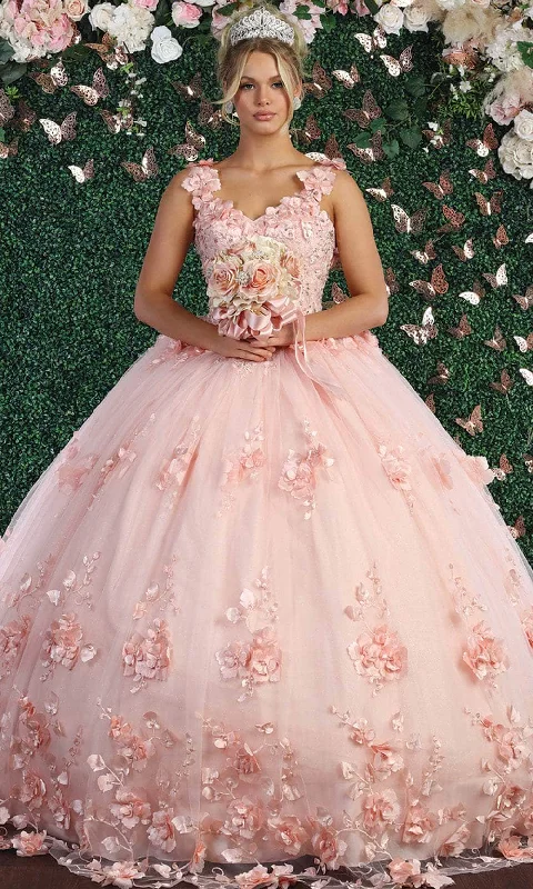 Shop and Save May Queen LK157 - Floral Sleeveless Formal Ballgown