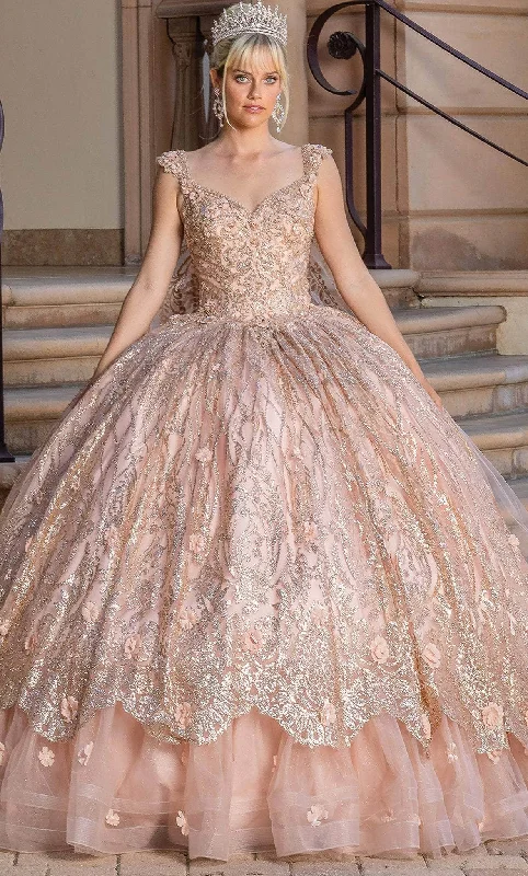 Special Price Dancing Queen 1692 - Cap Sleeve Glitter Quinceanera Ballgown
