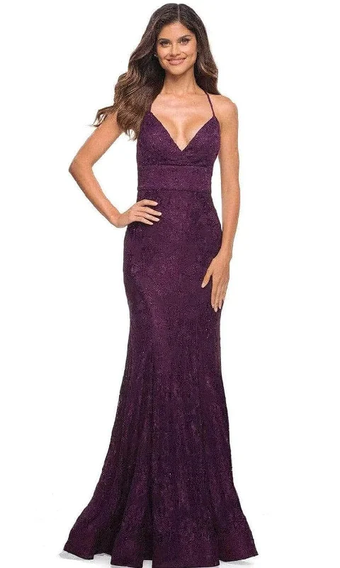 Seasonal Clearance La Femme - Strappy Back Lace Prom Gown 30442SC