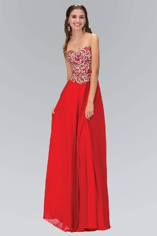 Clearance Sale Elizabeth K - GL2018 Strapless Embroidered Chiffon Gown