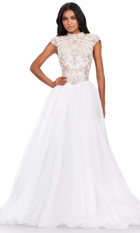 Price Cut Ashley Lauren 11548 - Jeweled High Neck Ballgown