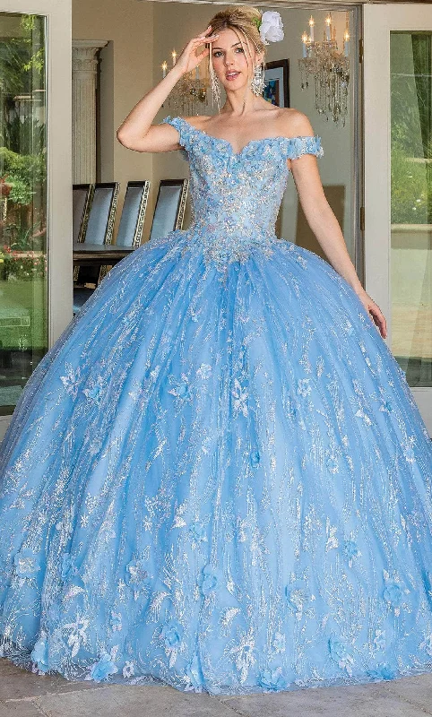 Online Specials Dancing Queen 1694 - Floral Ornate Quinceanera Ballgown