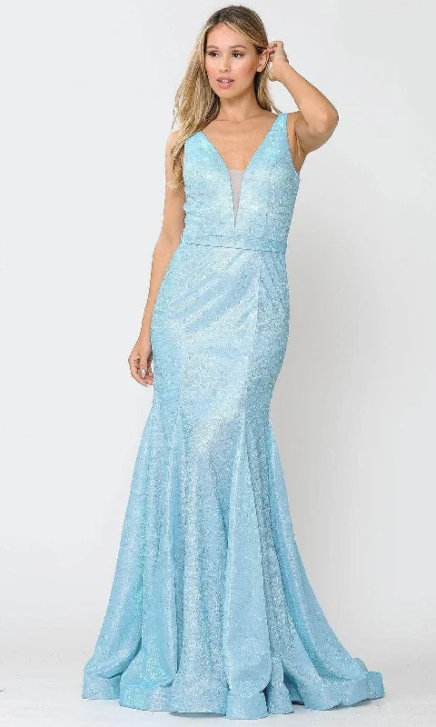 Great Deals Poly USA 8704 - Sleeveless Deep V-neck Long Gown