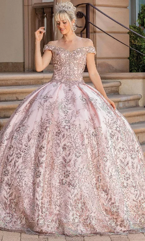 Today Only Dancing Queen 1666 - Cap Sleeve Floral Beaded Ballgown