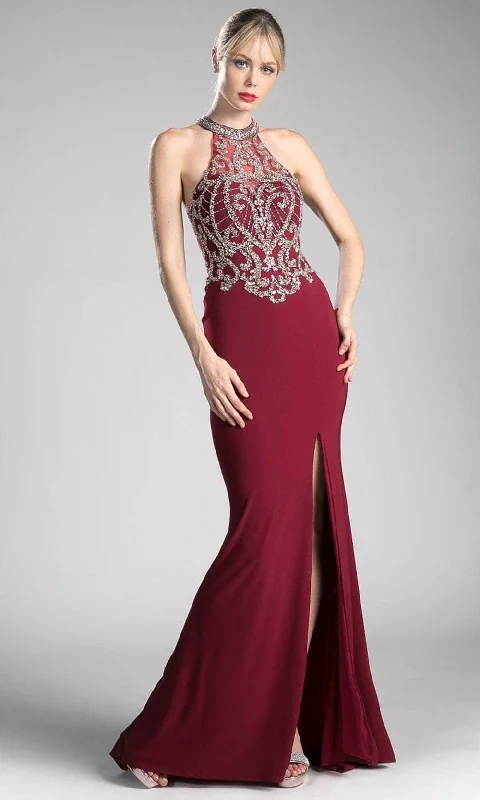 Inventory Reduction Cinderella Divine ML202 - Beaded Halter Evening Gown