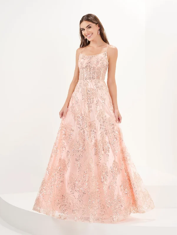 Discount Mania Embellished Sleeveless Corset Gown by Tiffany Designs 16093