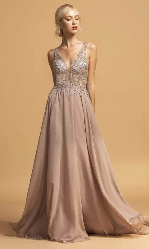 Price Slash Trevi Collection - Crystal Ornate Chiffon Prom Dress L2207