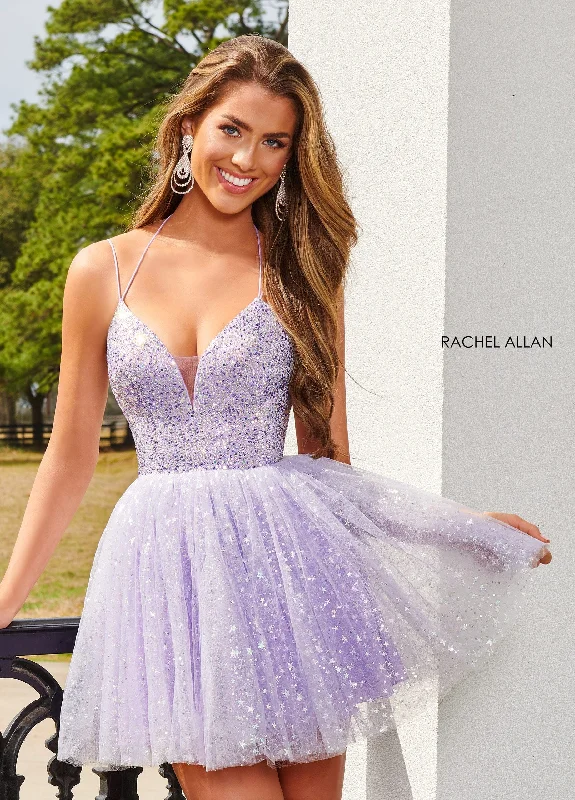 Markdowns Star Beaded Short Halter Dress by Rachel Allan 40179