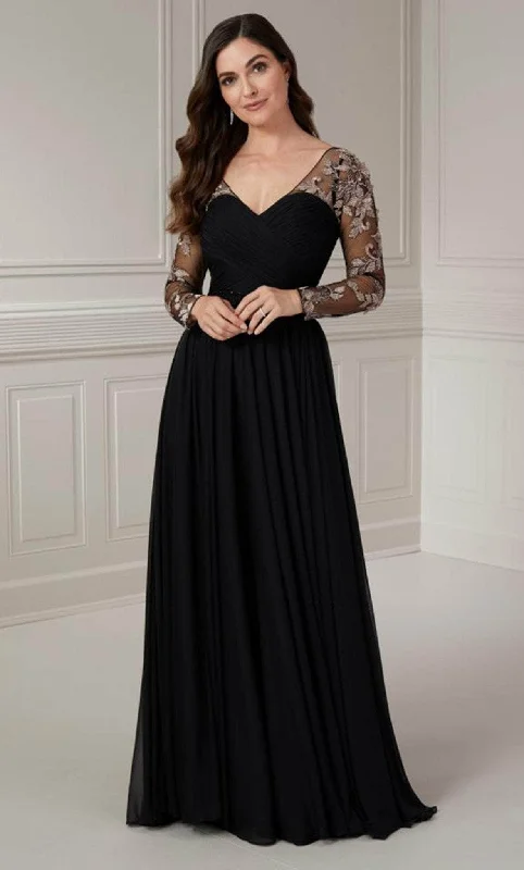 Special Discount Christina Wu Elegance 17120 - Long Sleeve Applique Evening Dress