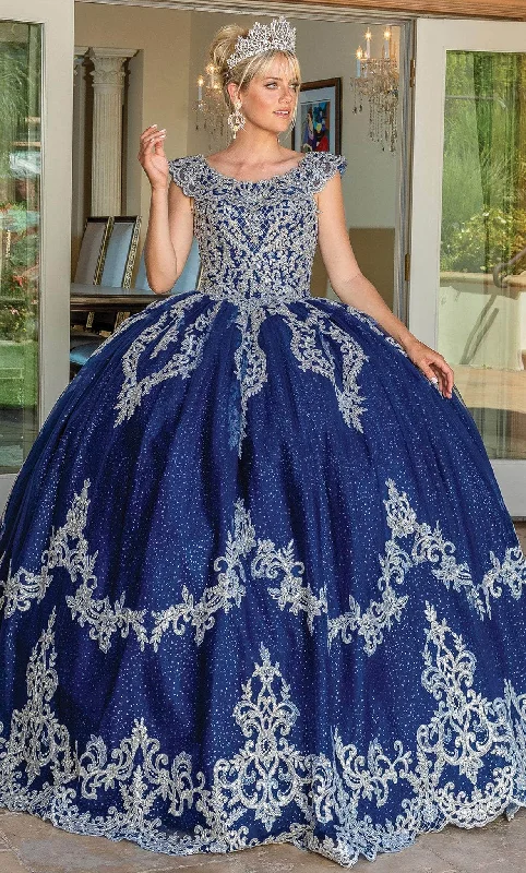 Friends and Family Sale Dancing Queen 1709 - Scoop Neck Beaded Appliqued Ballgown