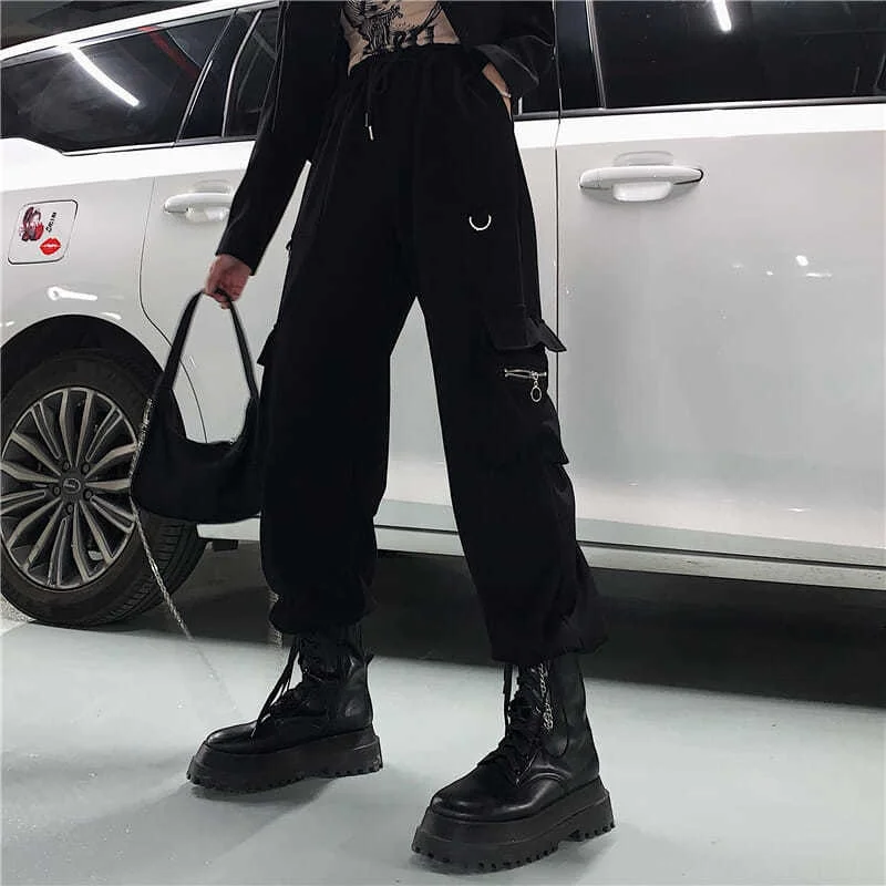 Deal of the Week Awakecrm Techwear Black Cargo Pants Women Hippie Streetwear Punk High Waist Korean Style Oversized Trousers Female Sweatpants Deal of the Week Awakecrm Techwear Black Cargo Pants Women Hippie Streetwear Punk High Waist Korean Style Oversized Trousers Female Sweatpants