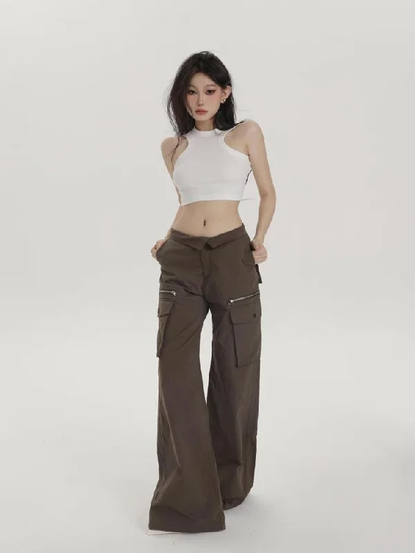 Crazy Savings Awakecrm Y2k Vintage Cargo Pants Women Zipper Loose Casual Wide Leg Pants Retro America Trousers Female Streetwear Autumn Pants Crazy Savings Awakecrm Y2k Vintage Cargo Pants Women Zipper Loose Casual Wide Leg Pants Retro America Trousers Female Streetwear Autumn Pants