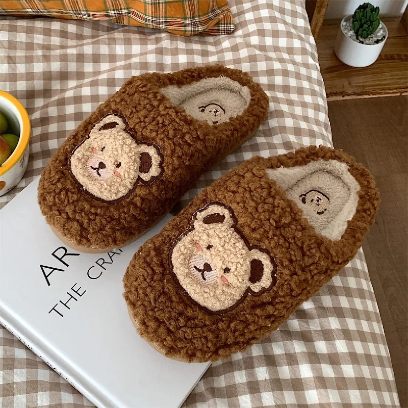 The Best Prices Winter Women Slipper Lovely Bear Cartoon Plush Cotton Home Slippers Female Indoor Household Anti-Skid Thick Bottom Slipper The Best Prices Winter Women Slipper Lovely Bear Cartoon Plush Cotton Home Slippers Female Indoor Household Anti-Skid Thick Bottom Slipper